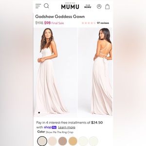 Mumu Godshaw Goddess Gown